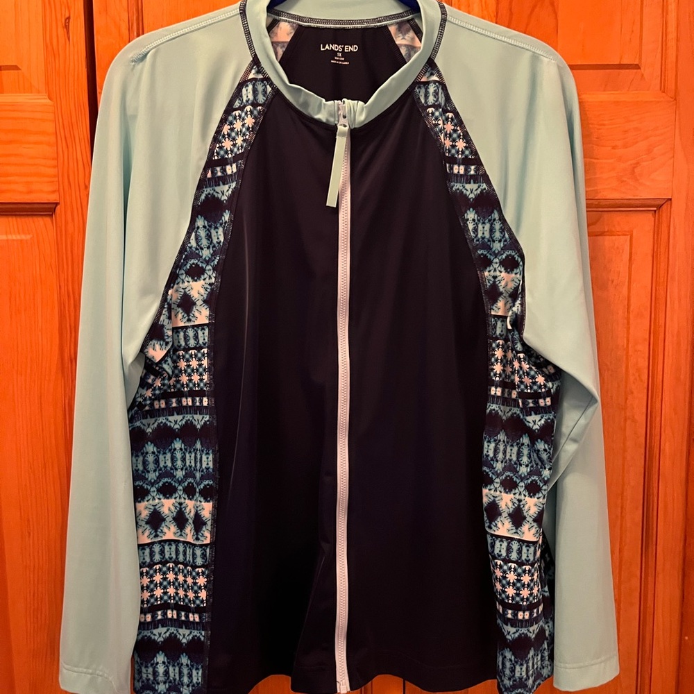 Lands' End Women's Blue and Black Rashguard